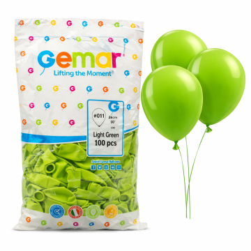 Балони GEMAR G90 – светло зелен, 100 бр, 26 см 