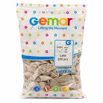Балони GEMAR G90 – Latte (бежов), 100 бр, 26 см