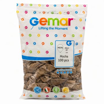 Балони GEMAR G90 – Mocha (мока), 100 бр, 26 см