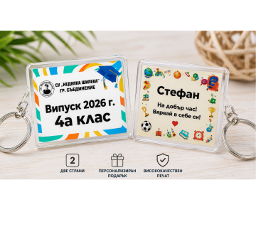 Персонализиран двустранен акрилен ключодържател
