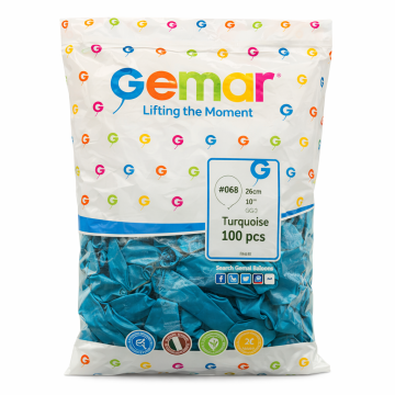 Балони GEMAR G90 Turquoise (Тюркоаз), 26 см, 100 бр