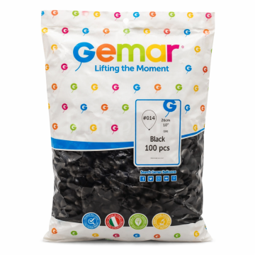 Балони GEMAR G90 Black (Черен, 26 см, 100 бр