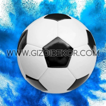 Футболна топка със син прах за разкриване на пола