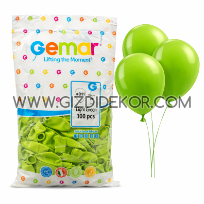 Балони GEMAR G90 – светло зелен, 100 бр, 26 см 