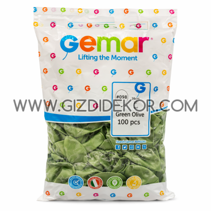 Балони GEMAR G90 – маслина (olive), 100 бр, 26 см