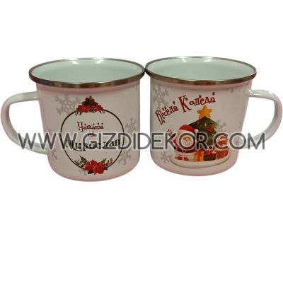 Емайлирано РЕТРО ПЕРСОНАЛНО КАНЧЕ ВЕСЕЛА КОЛЕДА