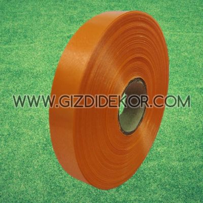 Оранжева ПВЦ  панделка за опаковане на подаръци – 2 см х 100 м