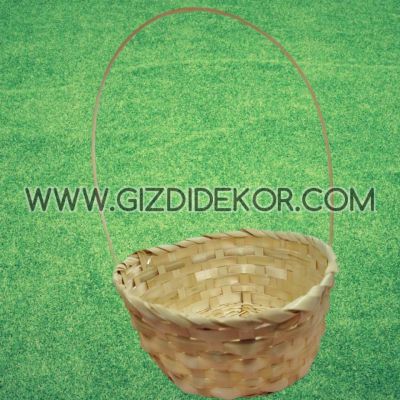 Плетена кошница с дръжка – естествен цвят 4