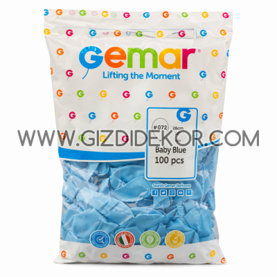 Балони GEMAR G90 – бебешко синьо, 100 бр, 26 см