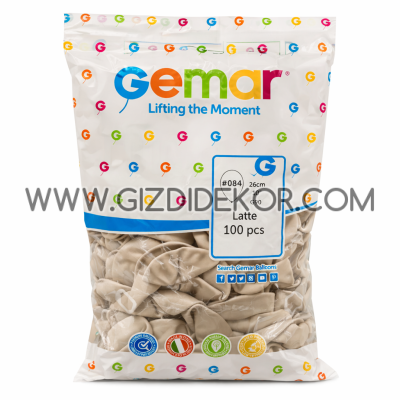 Балони GEMAR G90 – Latte (бежов), 100 бр, 26 см