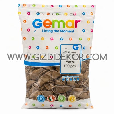 Балони GEMAR G90 – Mocha (мока), 100 бр, 26 см